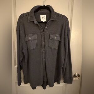 Aerie Charcoal Waffle Knit Top | Size XS